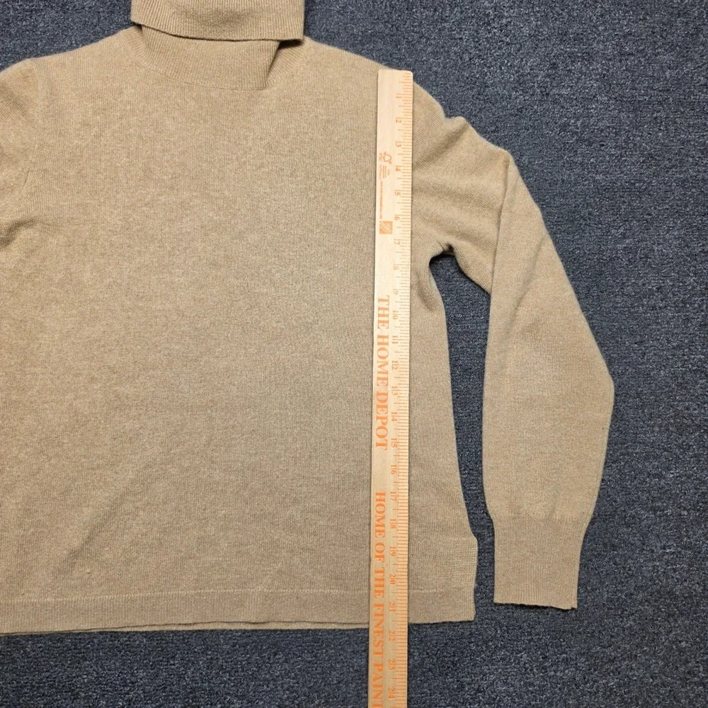 J.Crew Turtleneck Sweater Camel Womens Medium 100% Cashmere Long Sleeve Knit Top